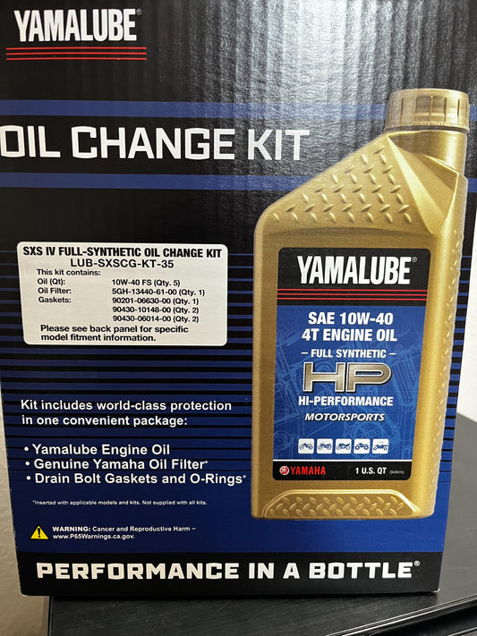 Yamaha SXS Wolverine & YXZ1000 10W-40 Full Synthetic Oil Change Kit